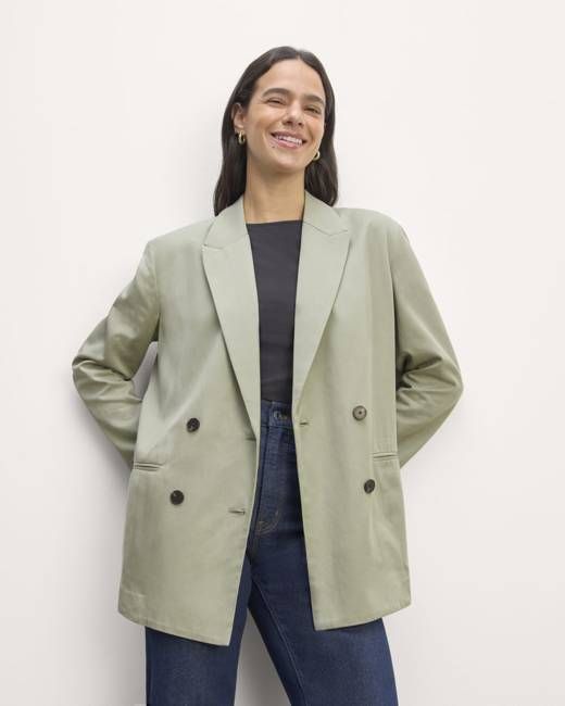 The Double-Breasted Blazer in Buttersmooth | Seagrass