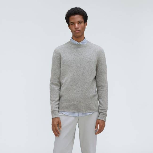 The Merino-Blend Crewneck Sweater |  Heathered Grey