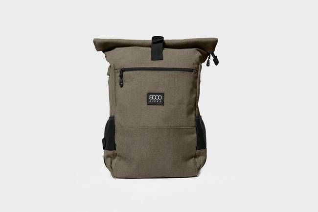 Everyday Hemp Rolltop Backpack in Dark Green