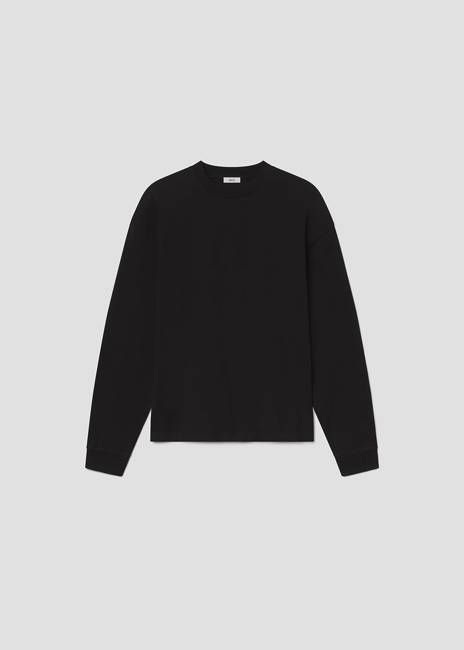 Asha Long Sleeve Mock Neck Tee in Black