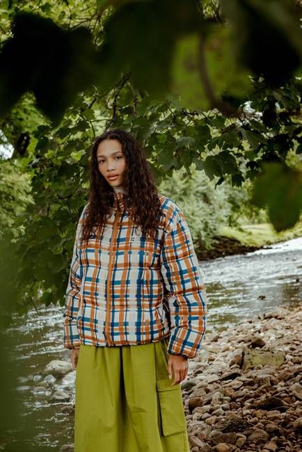 Paloma - Puffer Jacket in Brown Check