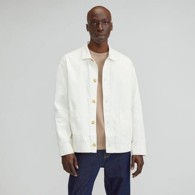 The Organic Cotton Herringbone Utility Jacket | Bone