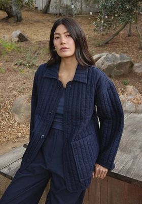 Quilted Overcoat Navy