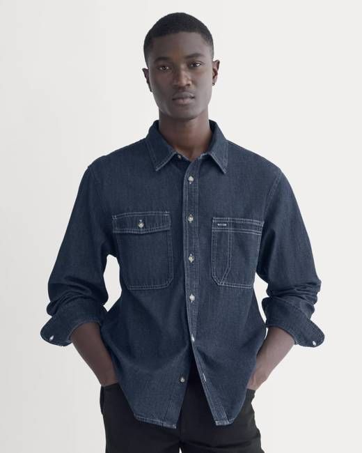 Denim Utility Shirt | Dark Indigo