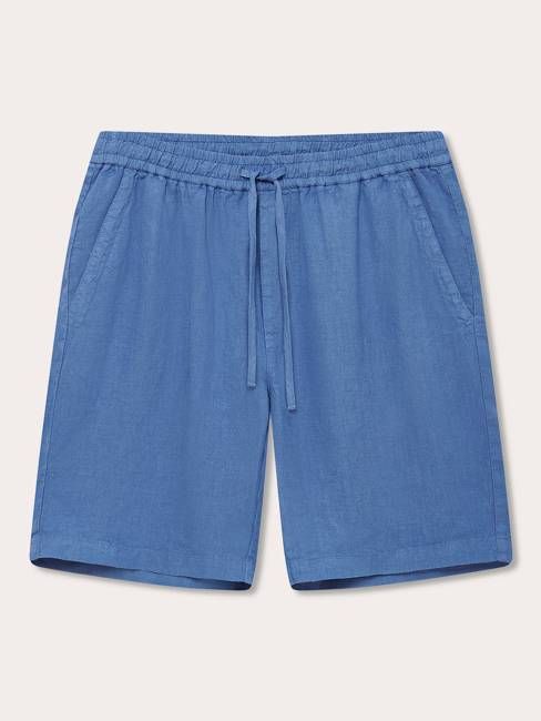 Men's Deep Blue Joulter Linen Shorts