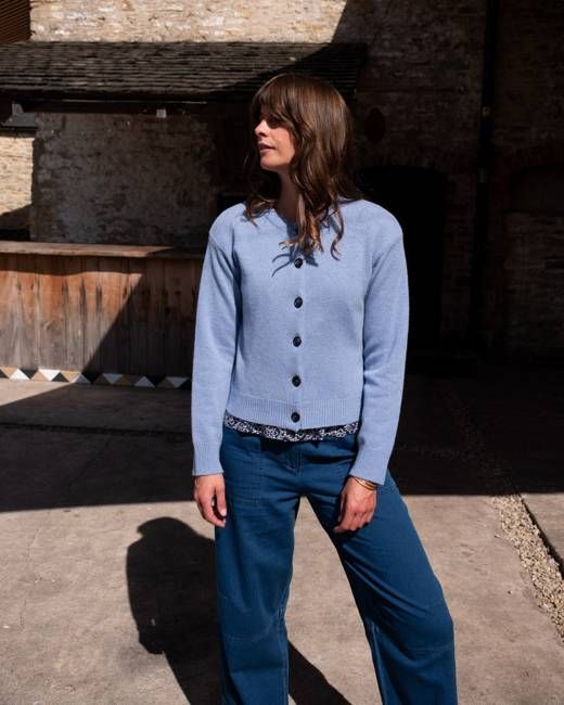 Eva Crew Neck Wool Cardigan