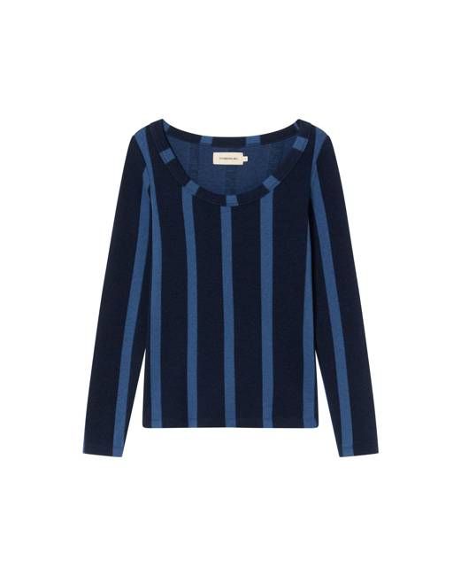 Navy striped wool Casilda top