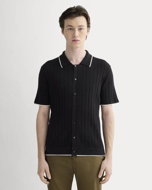 The No-Sweat Button-Down Polo |  Black