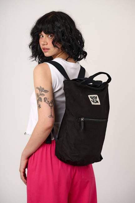 Dylan - Canvas Backpack in Black