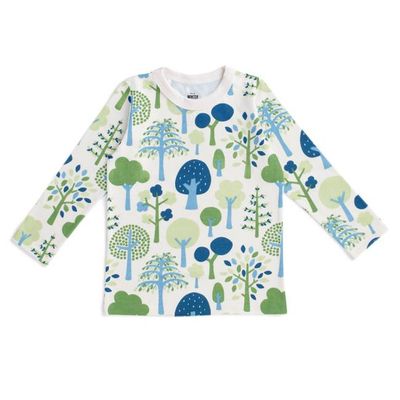 Long Sleeve Tee - Trees Blue & Green