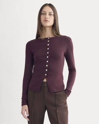 Button-Up Top in Butterluxe | Deep Plum