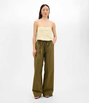 Poplin Drawcord Pant | Kelp