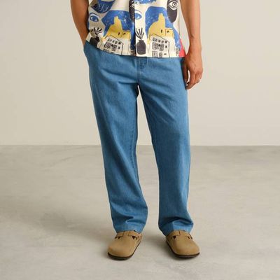 DEDICATED - Pants Borrby Denim Light Blue