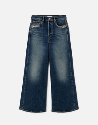 Surplus Comfort Stretch High Rise Wide Leg Crop - Sonoma Indigo