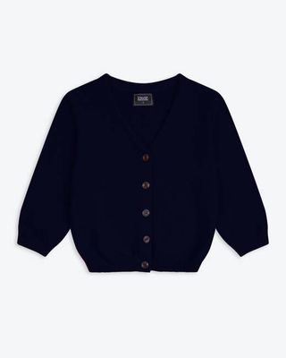 Lowie Navyblaue Waffelstrickjacke aus Baumwolle