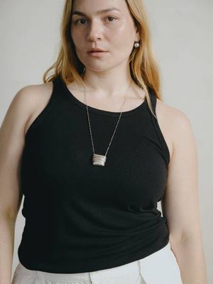 Boy Tank, Regen Silk Noil Jersey, Black