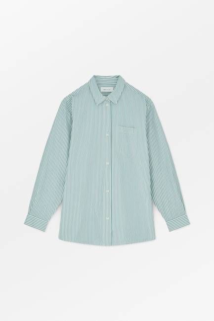Edgar shirt - White/Aqua stripe