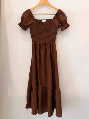 Sample Sale Harper Dress in Chocolate Linen