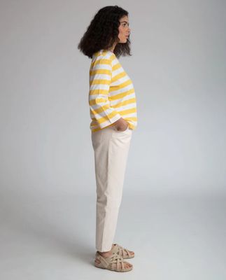 Tessa Organic Cotton Canvas Trouser in Ecru