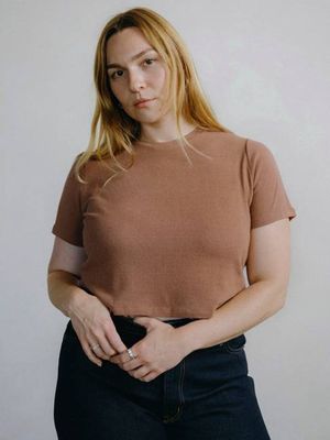 Lou Tee, Regen Silk Noil Jersey, Terracotta