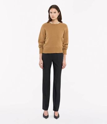 Cashmere Knit Sweatshirt | Camel