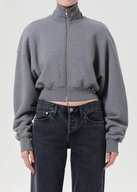 Darby Zip Up in Grey Heather