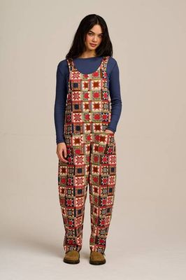 Ara - Cotton Dungarees in Follow Trails Patchwork