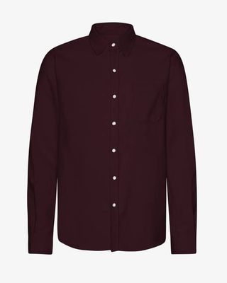 Organic Flannel Shirt - Oxblood Red