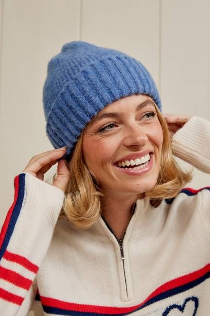 ROBERT MACKIE Rona Rib Knit Hat | Light blue
