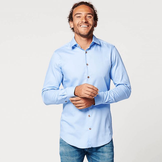 Shirt - Slim Fit - Circular Blue Contrast