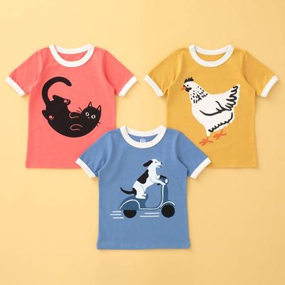 Animal Friends Graphic Ringer Tee Bundle