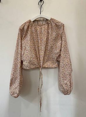 Chaya-Paige Organic Cotton Blouse in Pink Ditsy Floral S Preloved
