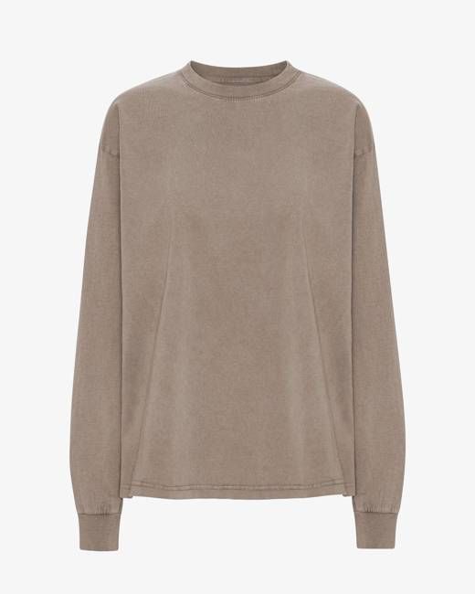 Oversized Organic LS T-Shirt - Faded Khaki