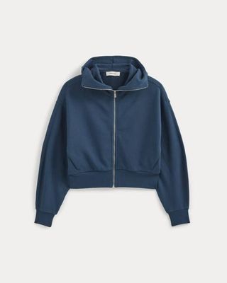 Lightweight Terry Cropped Full-Zip | Blue Wing Teal