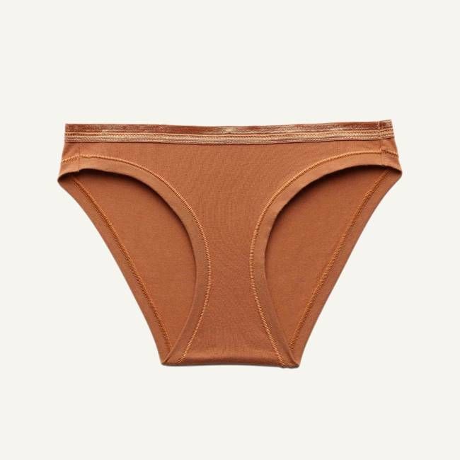 Organic Cotton Low-Rise Bikini in Spice (with Leg Elastic)