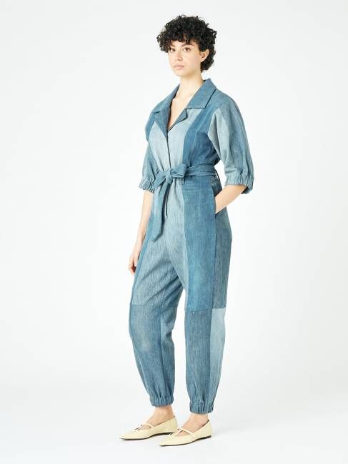 Classic Denim Jumpsuit Mid Blue