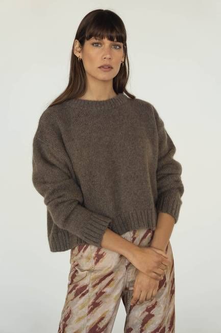 Claudia Alpaca Cropped Crewneck