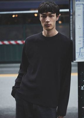 Payson Waffle Tee in Black