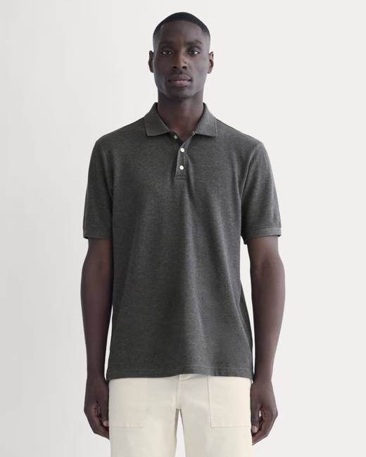 The Pique Polo | Heathered Graphite