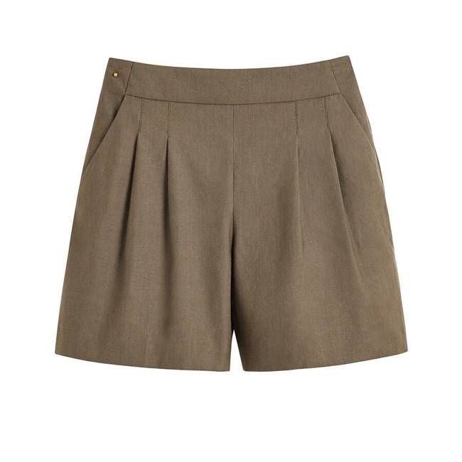 Linen Pleated Front Shorts