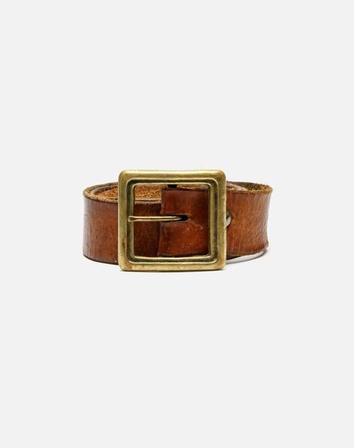 70s Leather Belt -#1009