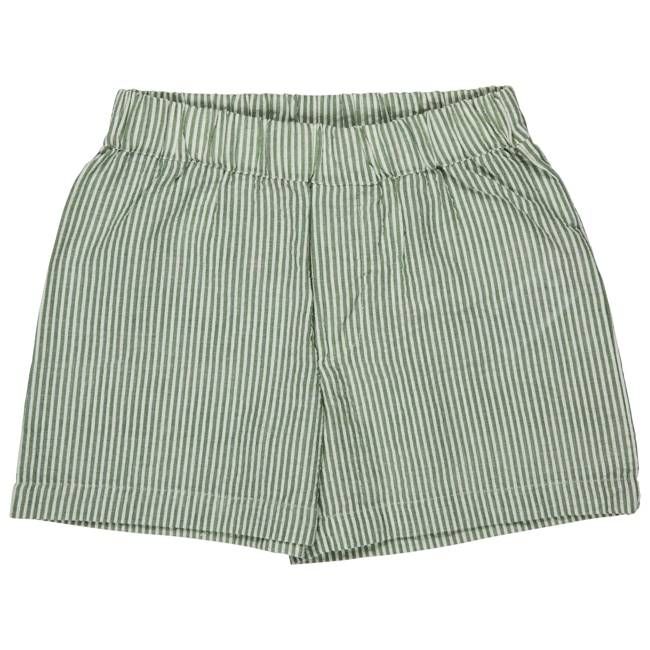 Summer Shorts (Seersucker Fine Stripe) - Green