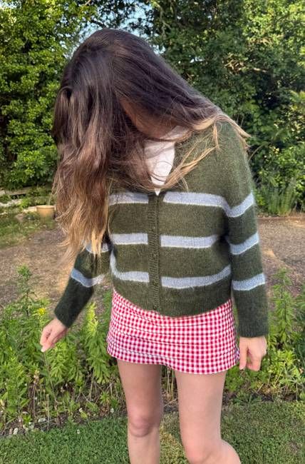 Stripe Cardigan - Ivy Green