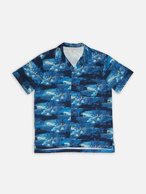 Arvid Pearls Hawaii Shirt Blueberry | Nudie Jeans
