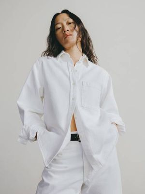 Denim Marcie Shirt, Recycled Denim, Salt