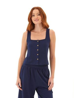 Jamila Smocked Jersey Tank