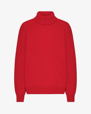 Merino Wool Turtleneck - Scarlet Red