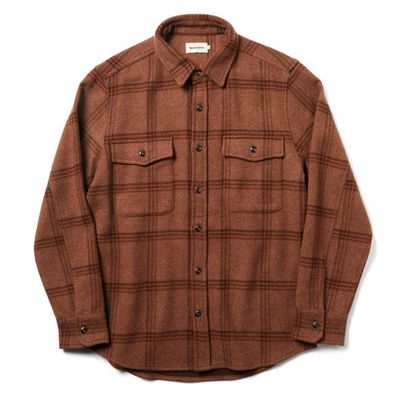 The Maritime Shirt Jacket in Espresso Plaid Wool