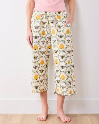 Sweet Bee - Ruffle Cropped Pants - Cream