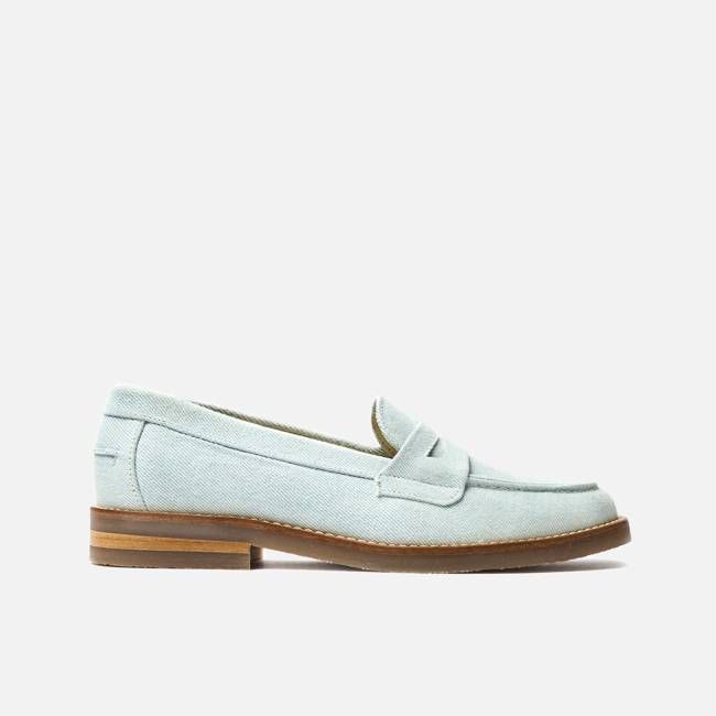 Wilde Washed Blue Denim Penny Loafer - Women's